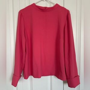 H&M pink blouse with stand up collar